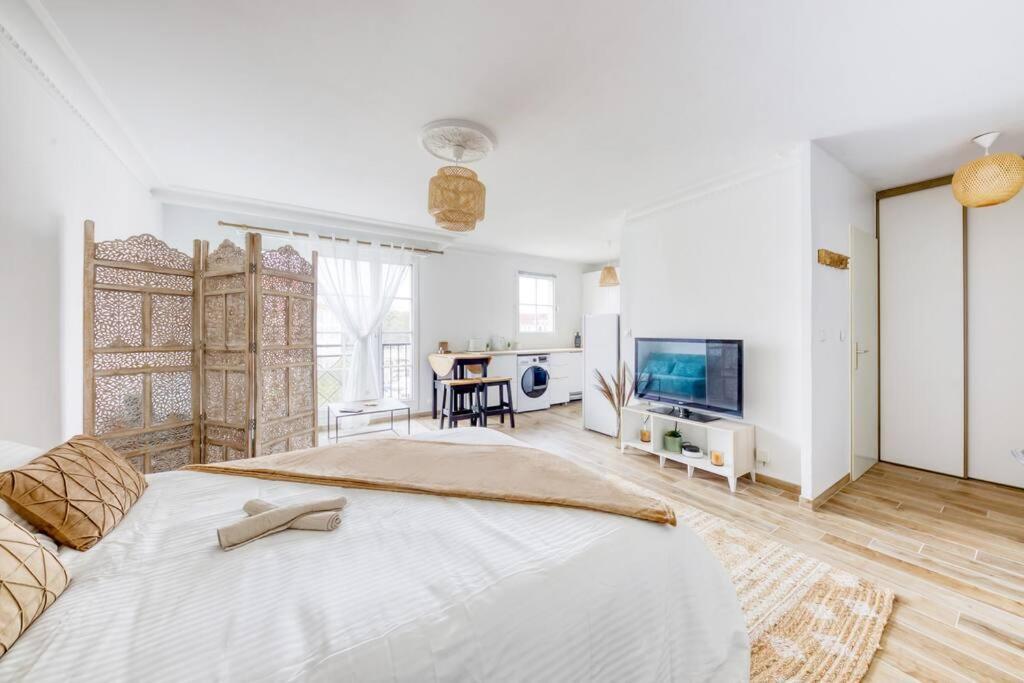 Studio Vue Direct Sur Le Port De Cergy, Parking Prive Gratuit Bagian luar foto