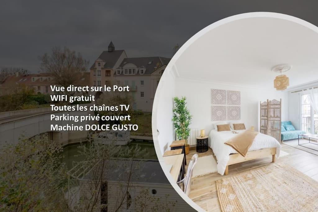 Studio Vue Direct Sur Le Port De Cergy, Parking Prive Gratuit Bagian luar foto